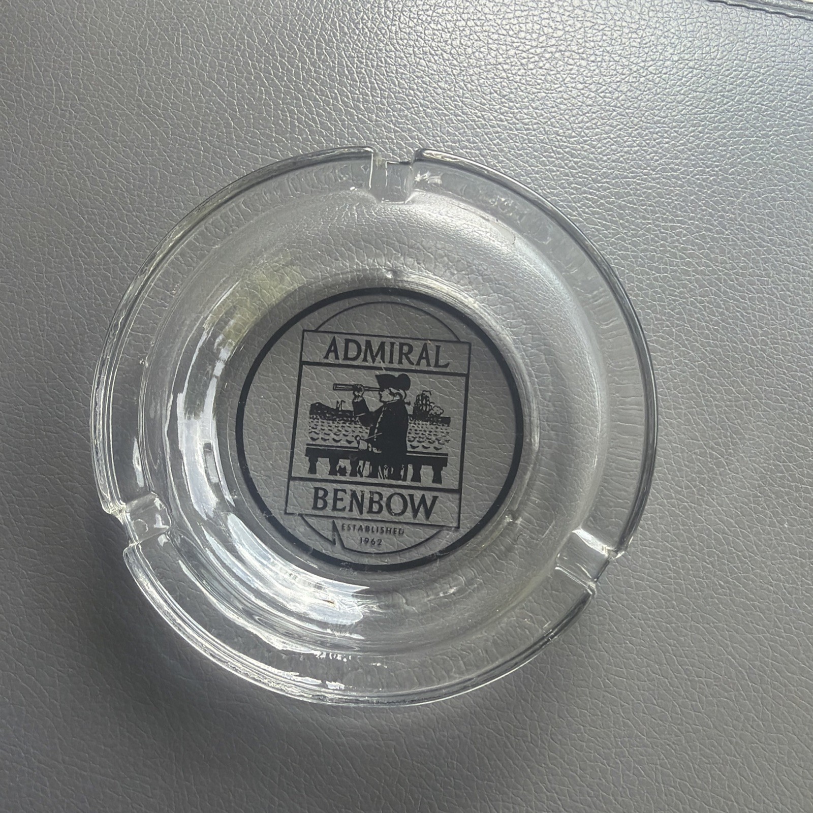 Vintage Admiral Benbow Round Clear Glass Ashtray