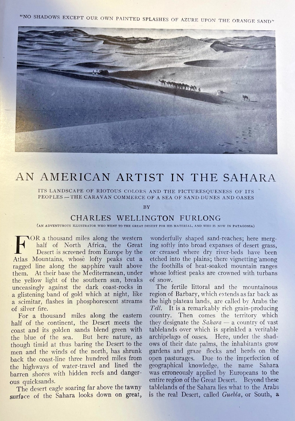 1908 Africa Artist Charles Wellington Furlong in Sahara Desert