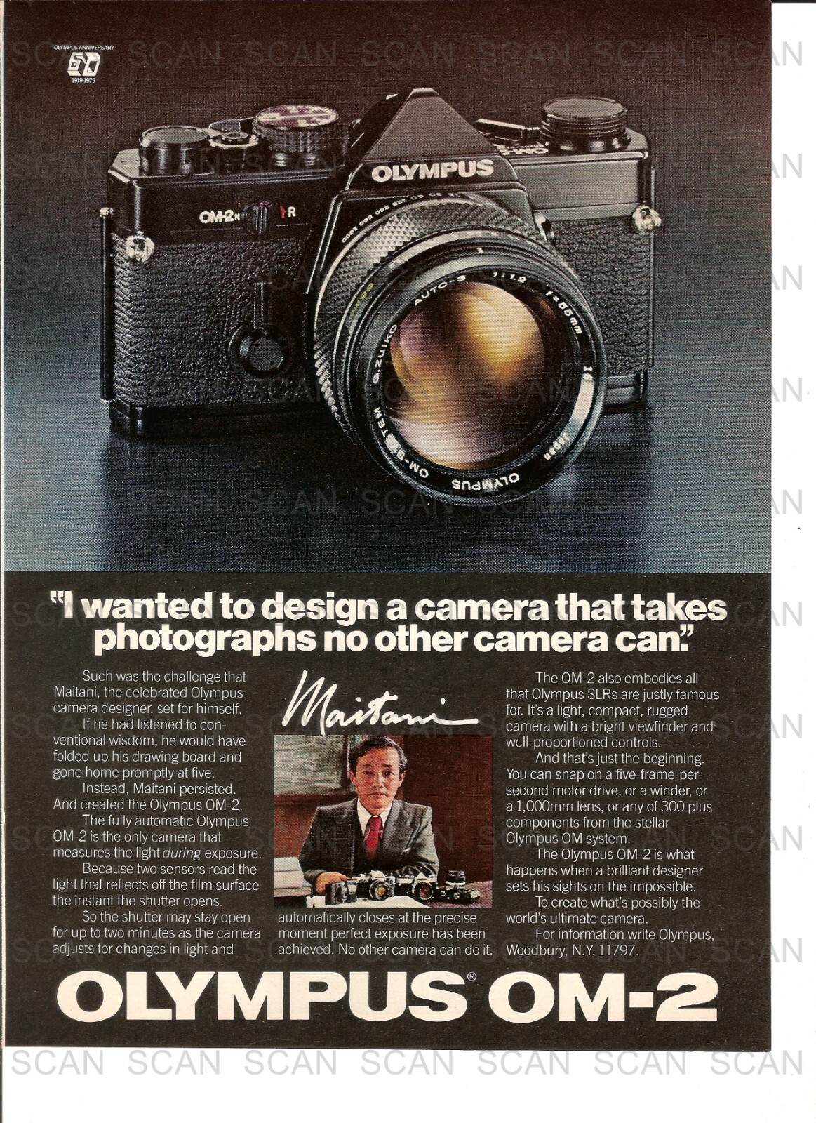 1980 Olympus Camera OM-2 Vintage Magazine Ad  35mm