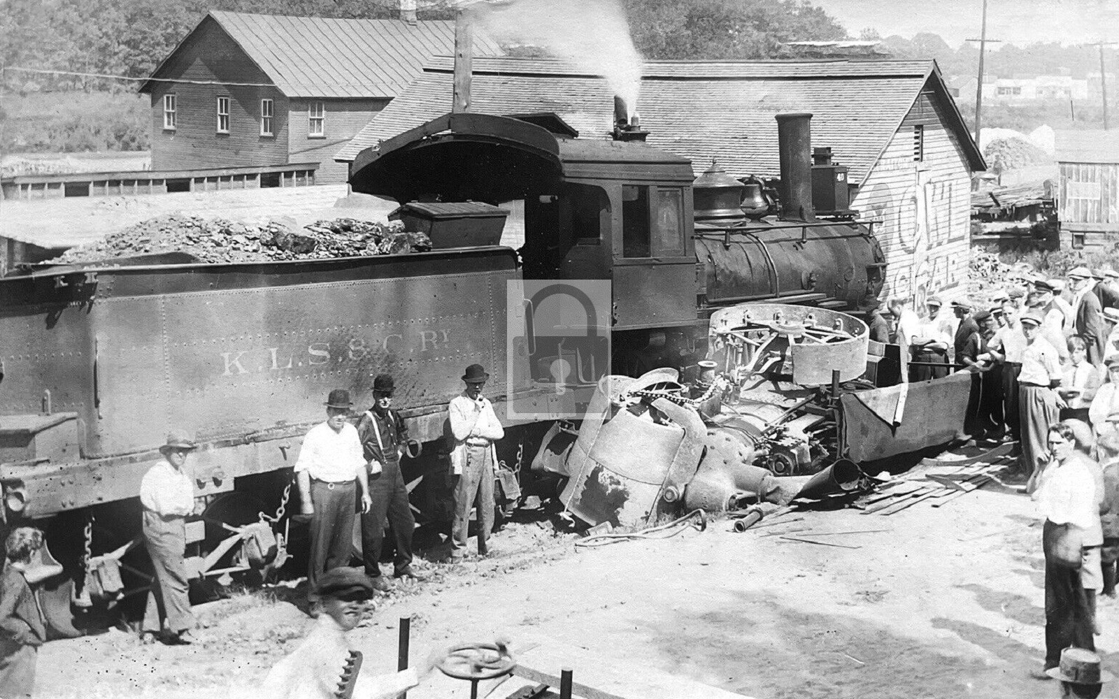 Railroad Train Road Grader Wreck South Haven Michigan MI - 11x17 Reprint