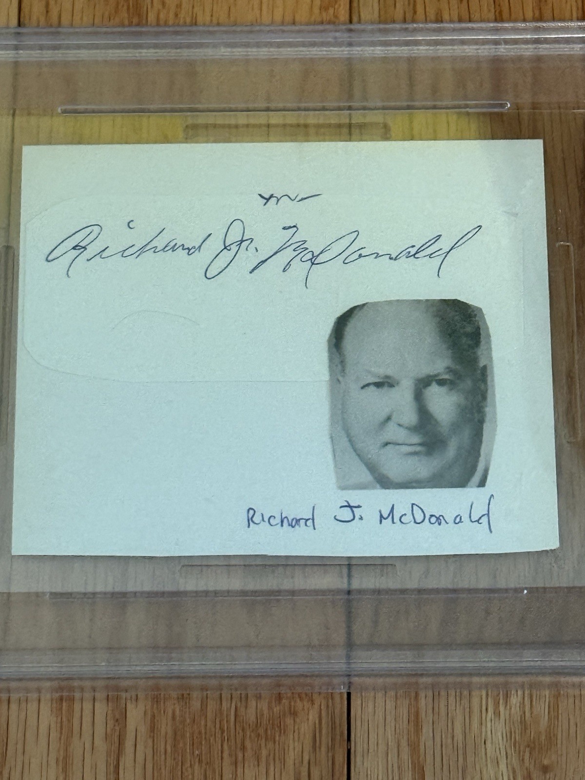 Richard J. McDonald Autographed Cut Founder/owner McDonald’s PSA#85813604