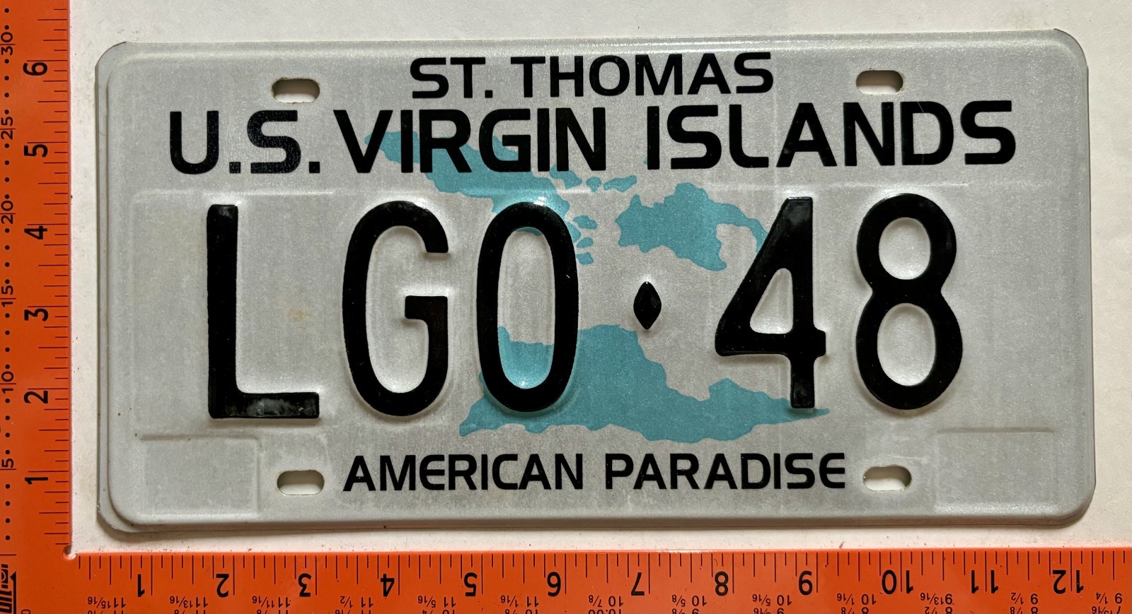 1995-1999 St Thomas, US Virgin Islands Government License Plate #LGO-48