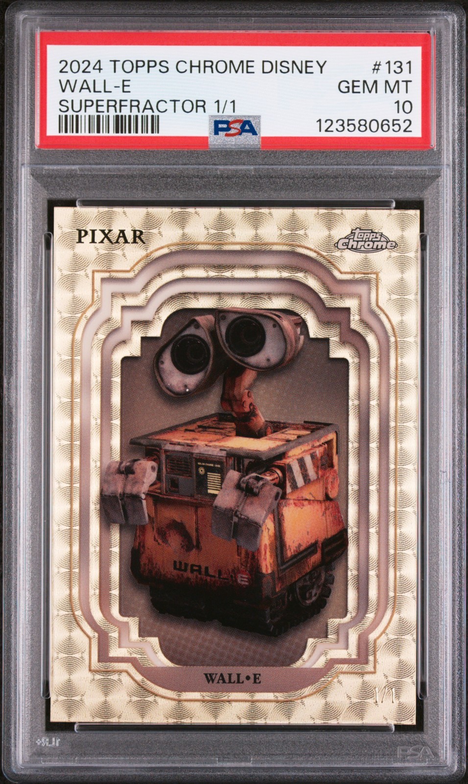 2024 Topps Chrome Disney WALL-E 1/1 Superfractor #131 PSA 10 GEM MINT