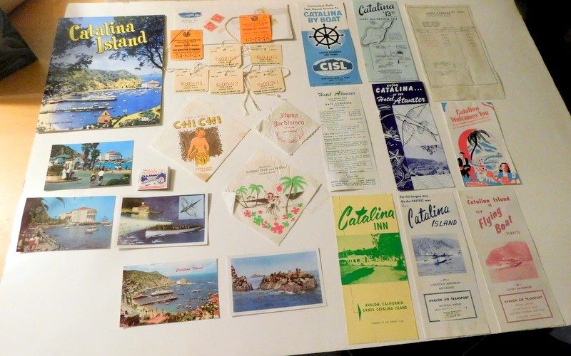 Vintage Catalina Island Souvenir Brochure Tiki Bar Napkin Hotel Motel Lot 1950s
