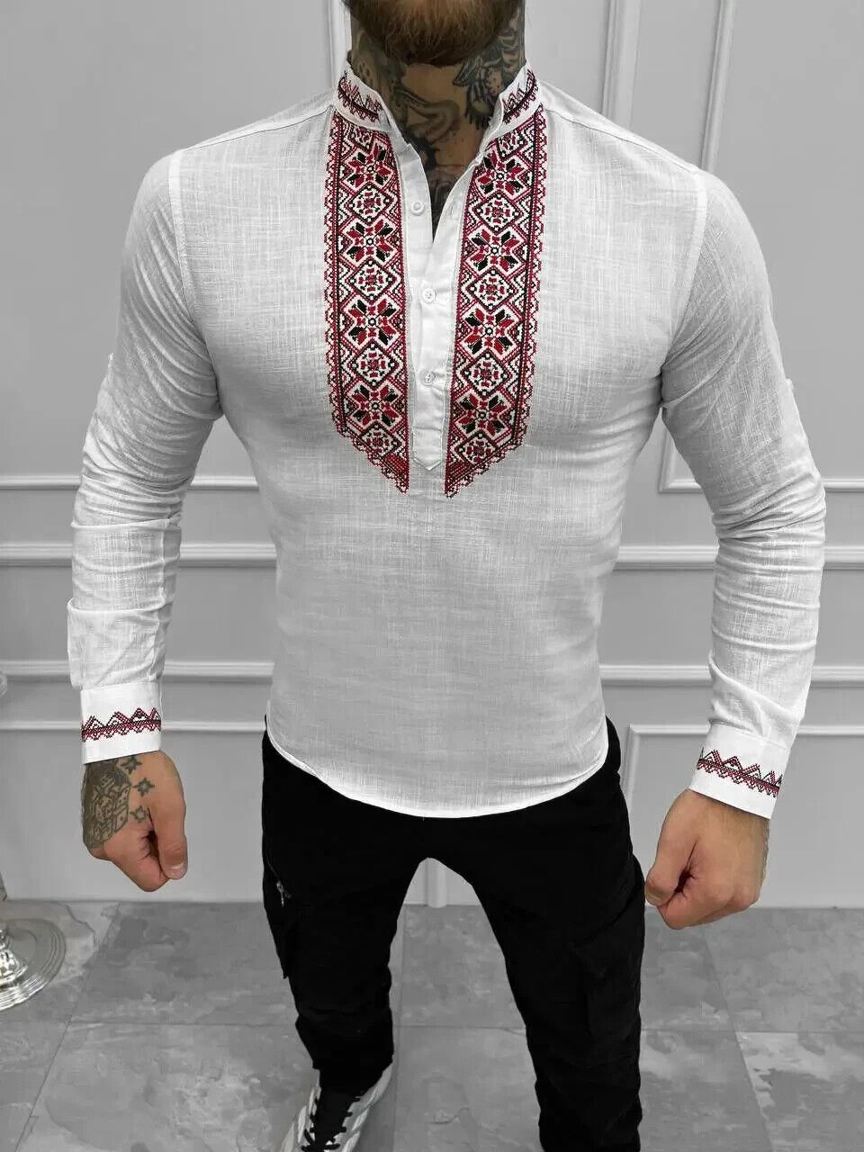 Men\'s classic embroidered shirt, Ukrainian embroidered shirts for men linen, Men