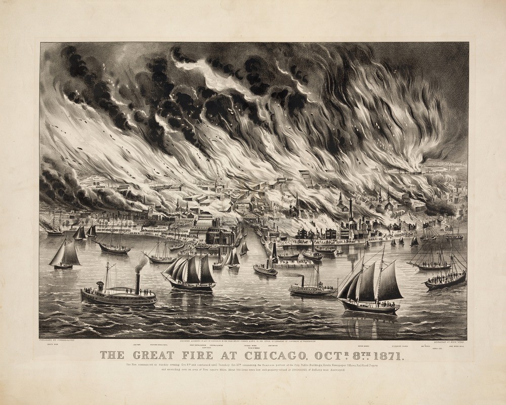 The Great Fire at Chicago Octr 8th 1871 8x10 Print HT51341369