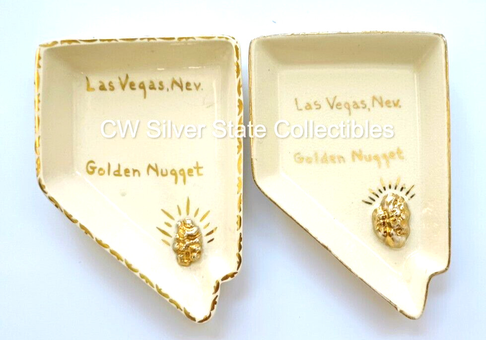 Rare c 1940's-50s Nevada Casino Porcelain Variant Ashtrays Downtown Las Vegas NV