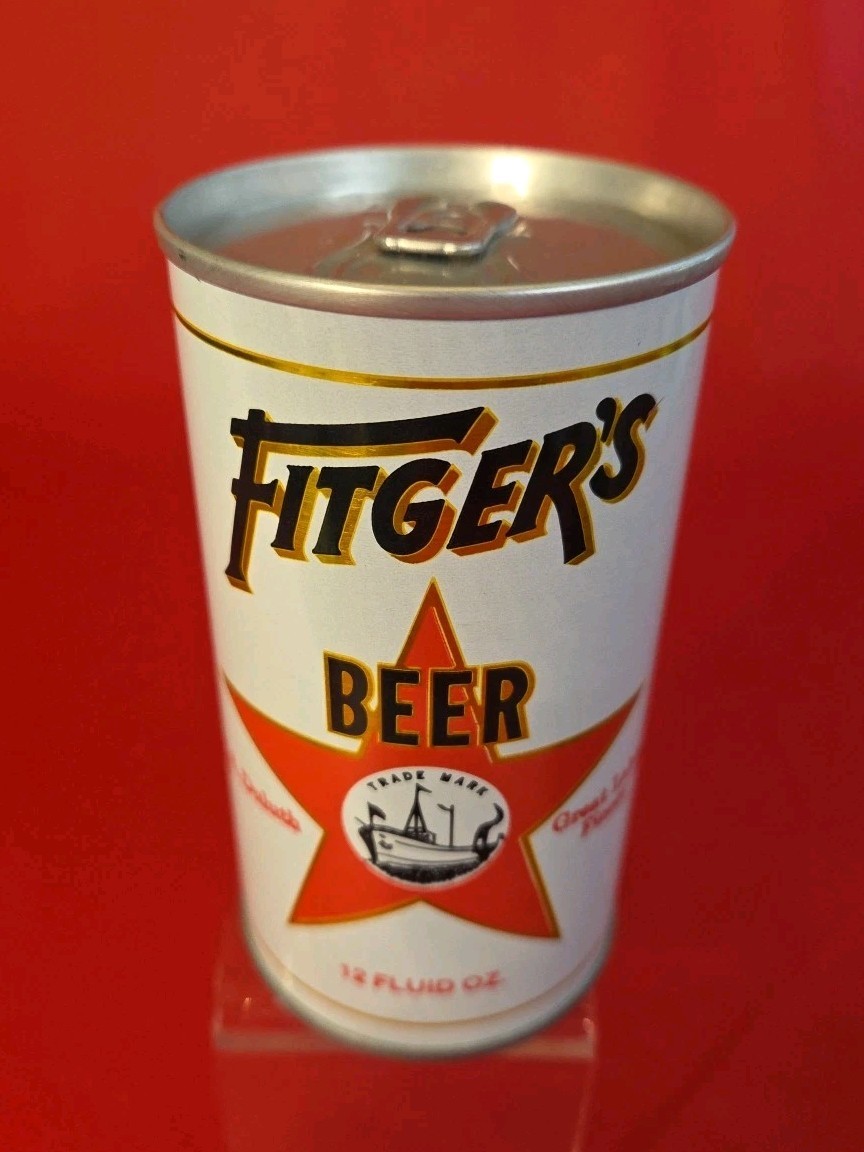 VTG 1970s Fitger\'s Beer Can Steel August Schell Brg Tab Intact Bottom Drained VTG 1970s Fitger\'s Beer Can Steel August Schell Brg Tab Intact Bottom Drained
