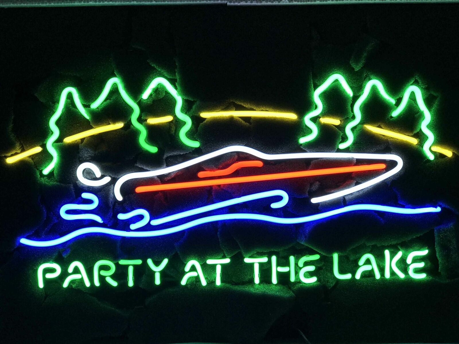 New Party At The Lake Boat Beer Neon Lamp Light Sign 24\