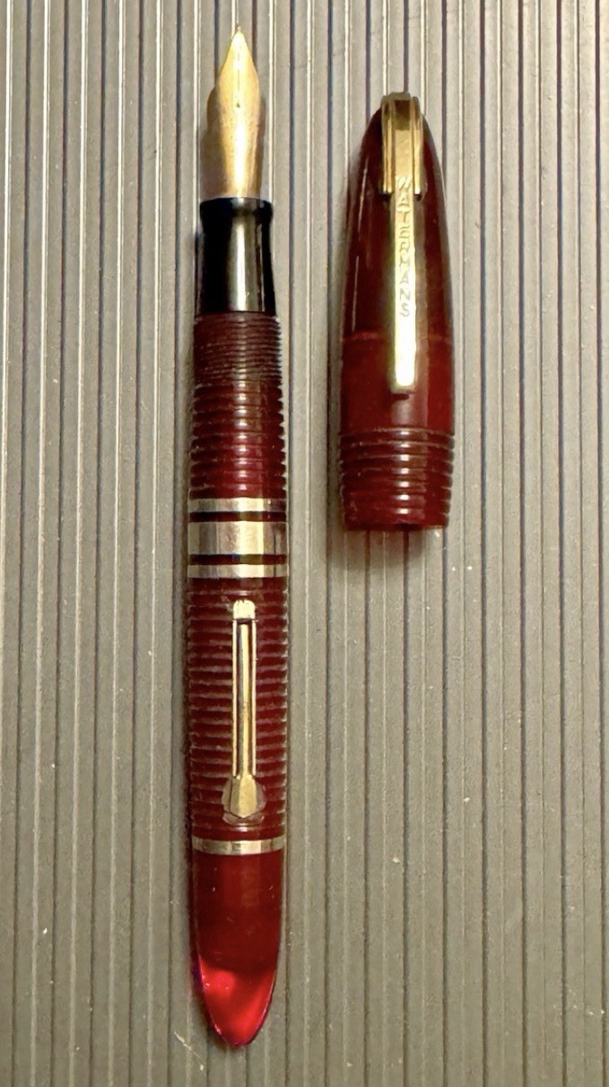Waterman’s 100 Year Fountain Pen 1939 Red Restored Works Waterman’s 100 Year Fountain Pen 1939 Red Restored Works