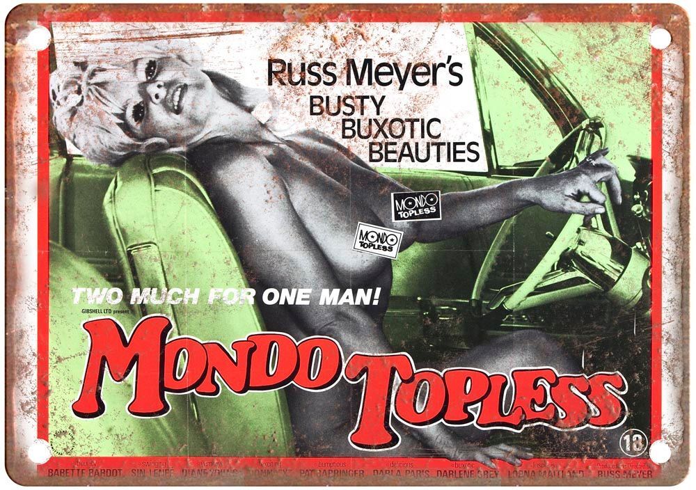 Mondo Topless Vintage Movie Poster Old Retro Look Metal Sign MP2974