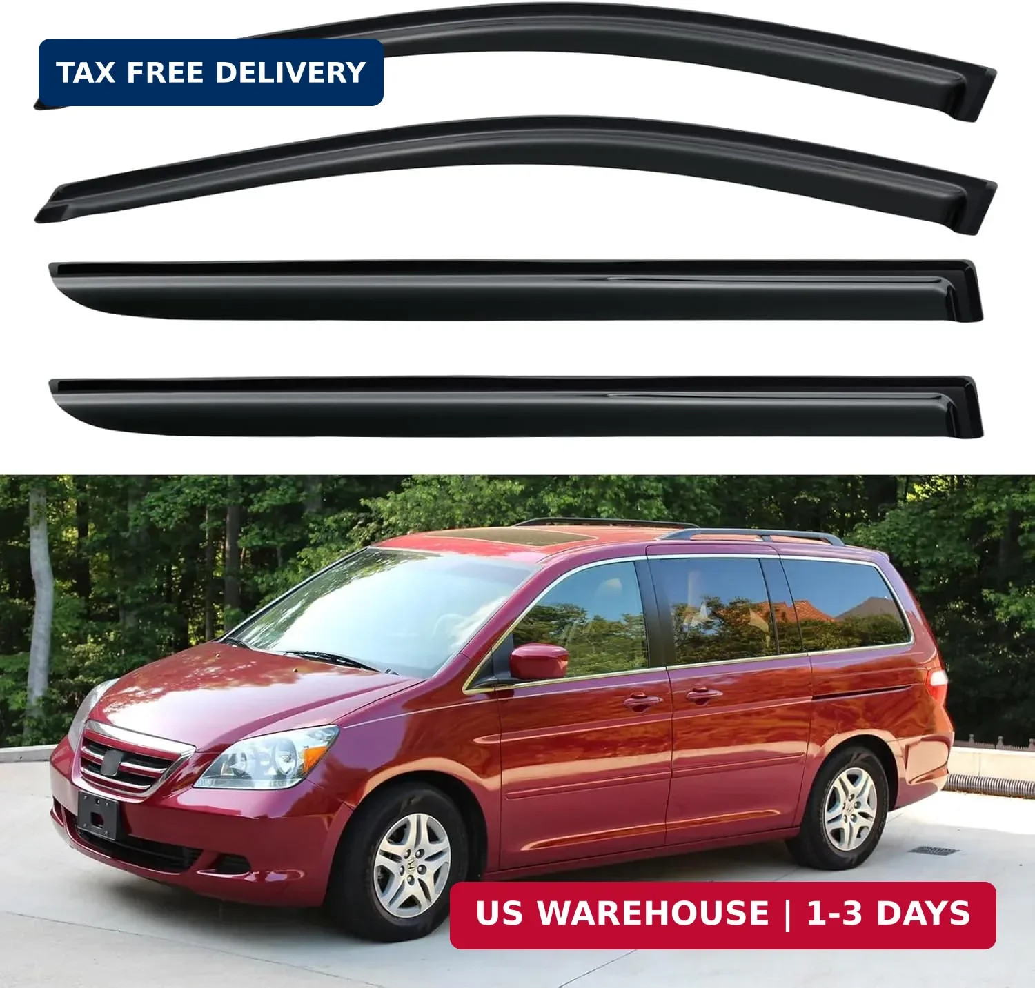 Window Visors Rain Guards for 2005 2006 2007 2008 2009 2010 Honda Odyssey, Out-C