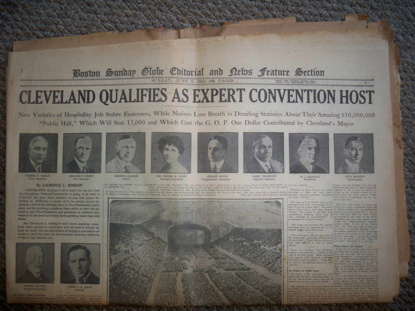 Boston Sunday  Globe June 8th 1924