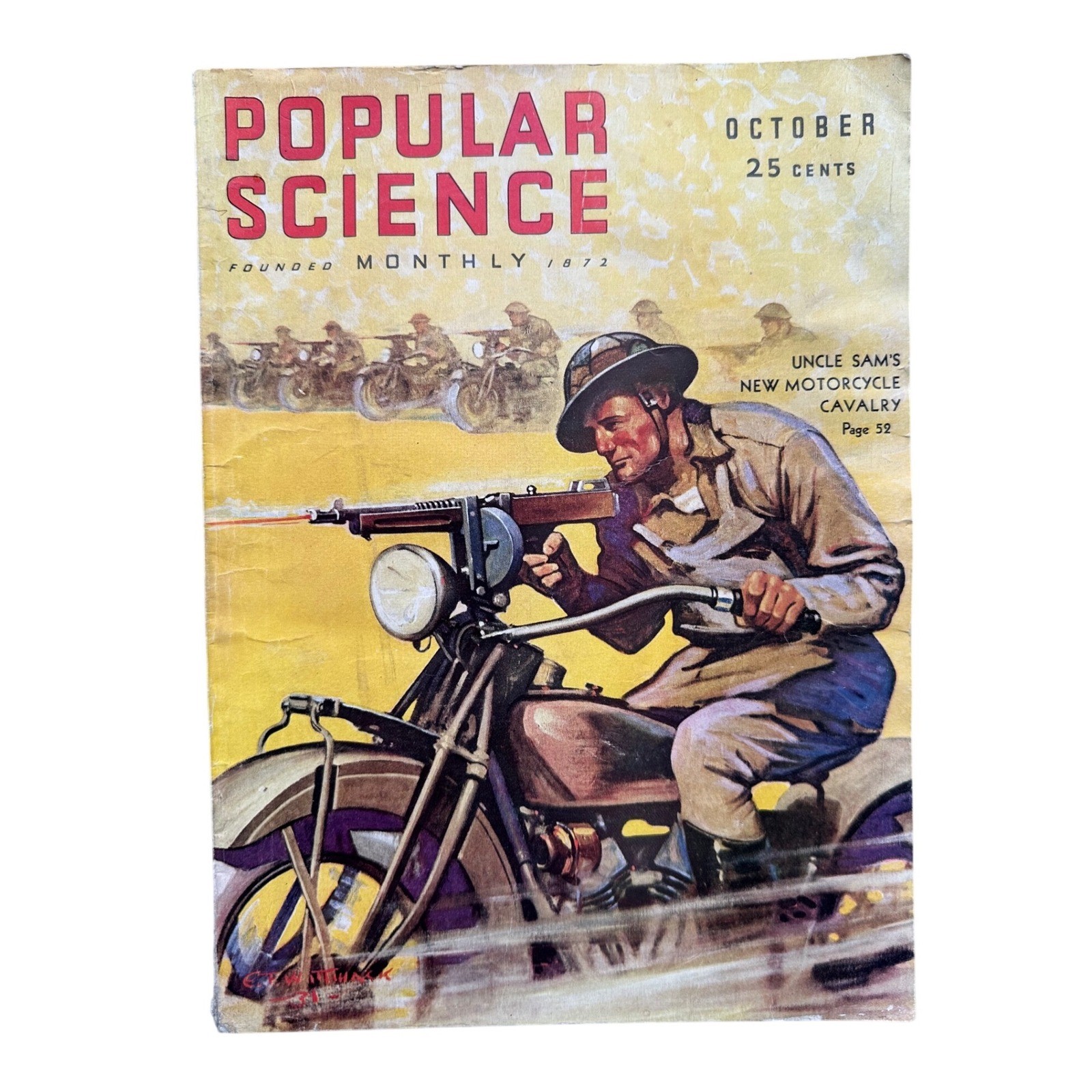 Vintage Popular Science October 1931 Magazine Motorcycle Cavalry Chesterfield Ad Vintage Popular Science October 1931 Magazine Motorcycle Cavalry Chesterfield Ad