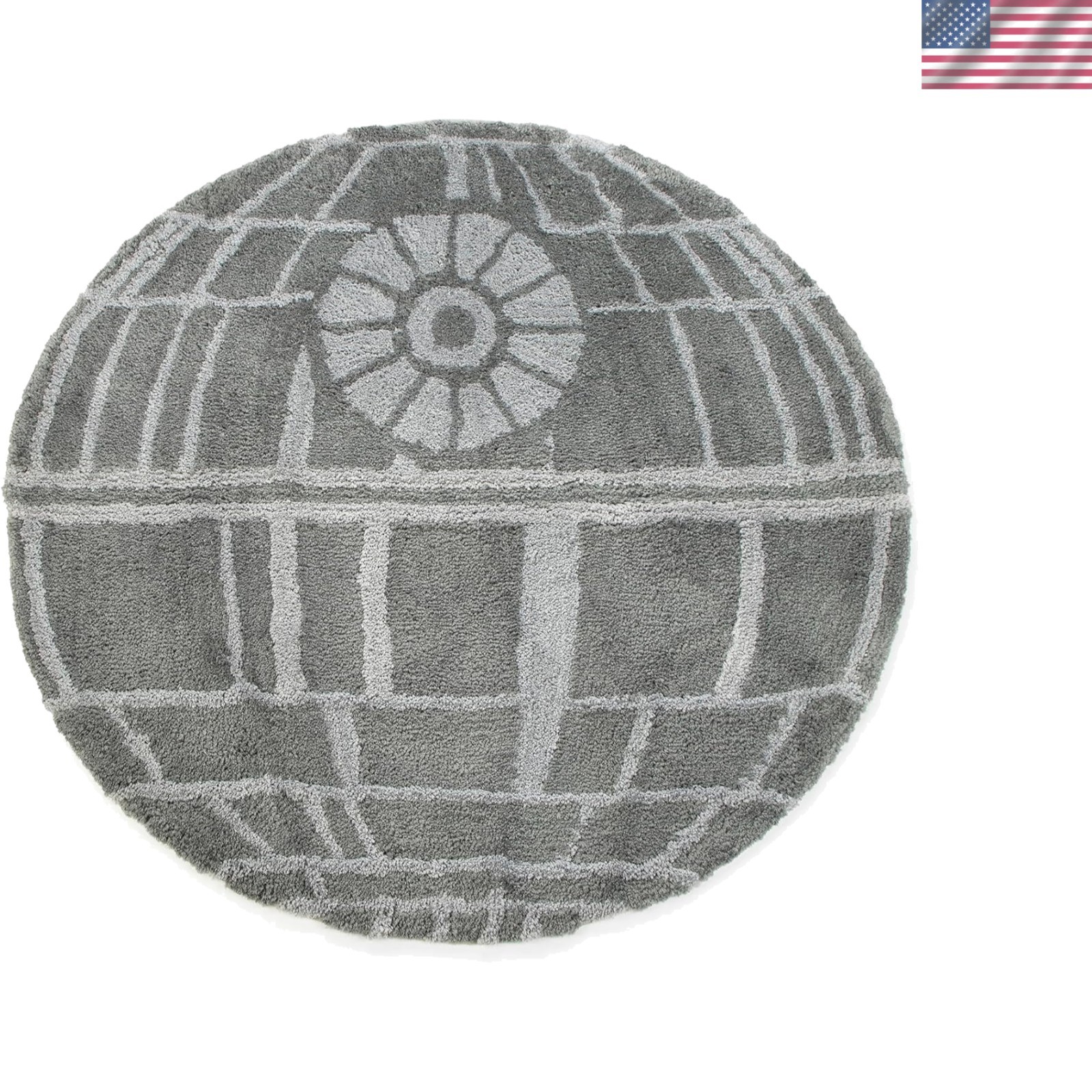 Slip-Resistant Star Wars Death Star Fluffy Rug - 3x3 ft Machine Washable Accent