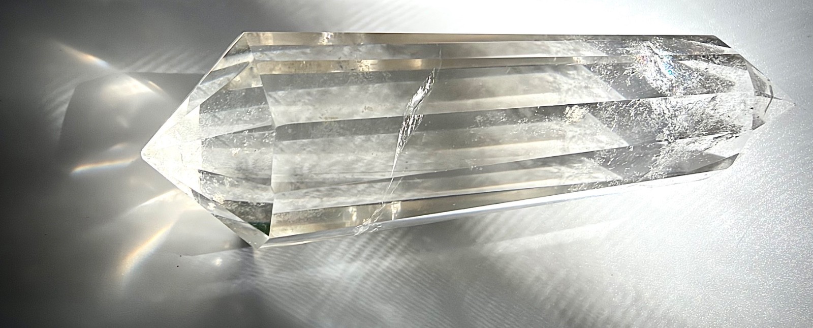12-Facet Vogel-Cut Clear Quartz Crystal | Double Terminated | 4¼ Inches | 123 Gr