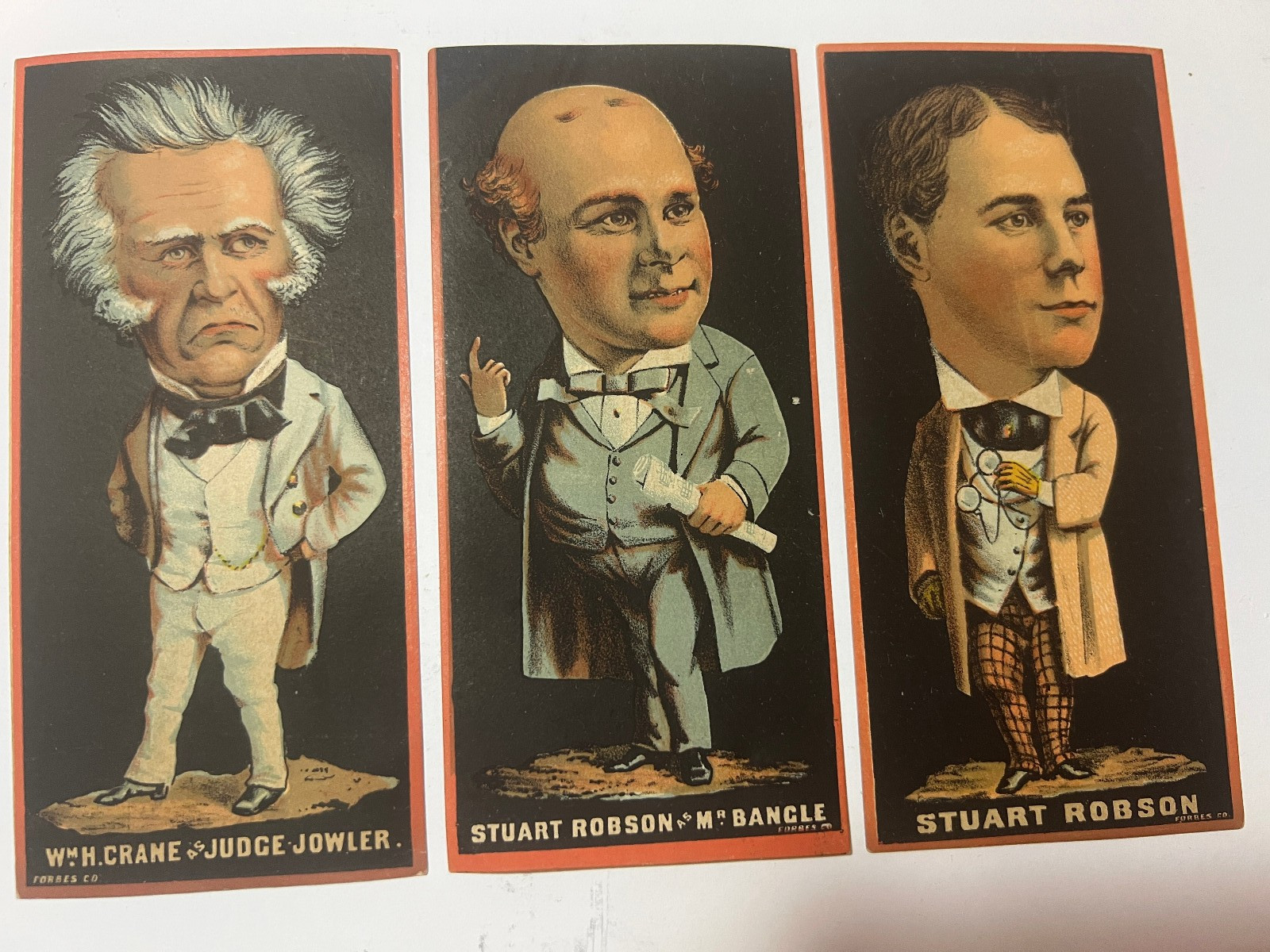 FORBES VICTORIAN SET OF 3 ACTOR TRADE CARDS ROBSON CRANE FORBES VICTORIAN SET OF 3 ACTOR TRADE CARDS ROBSON CRANE