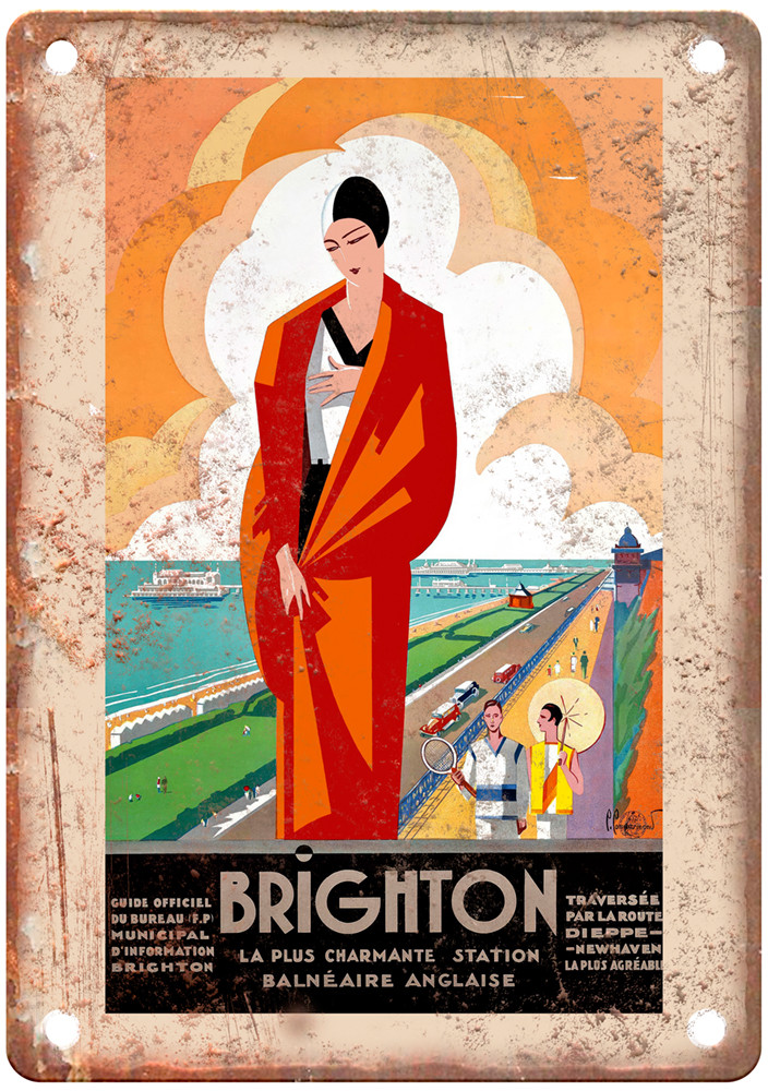Vintage COMMARMOND Pierre Brighton Travel Poster Retro Look Sign T1847