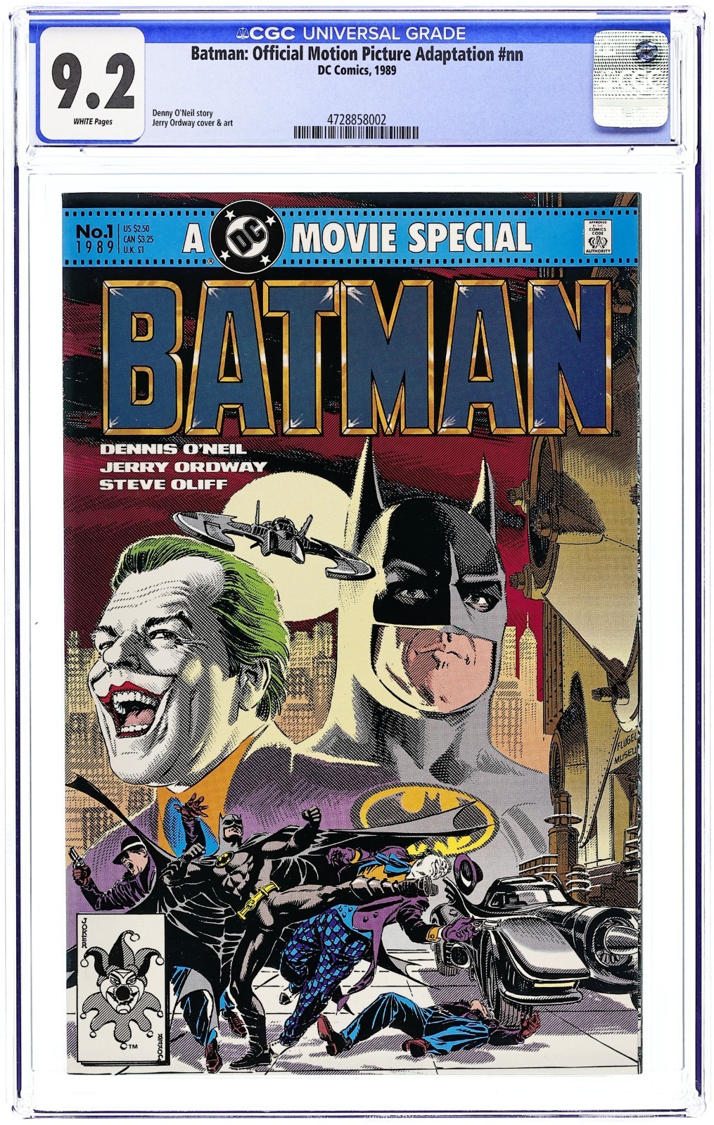 Batman: Official Motion Picture Adaptation #1 - 1989 - CGC 9.2 - Jerry Ordway