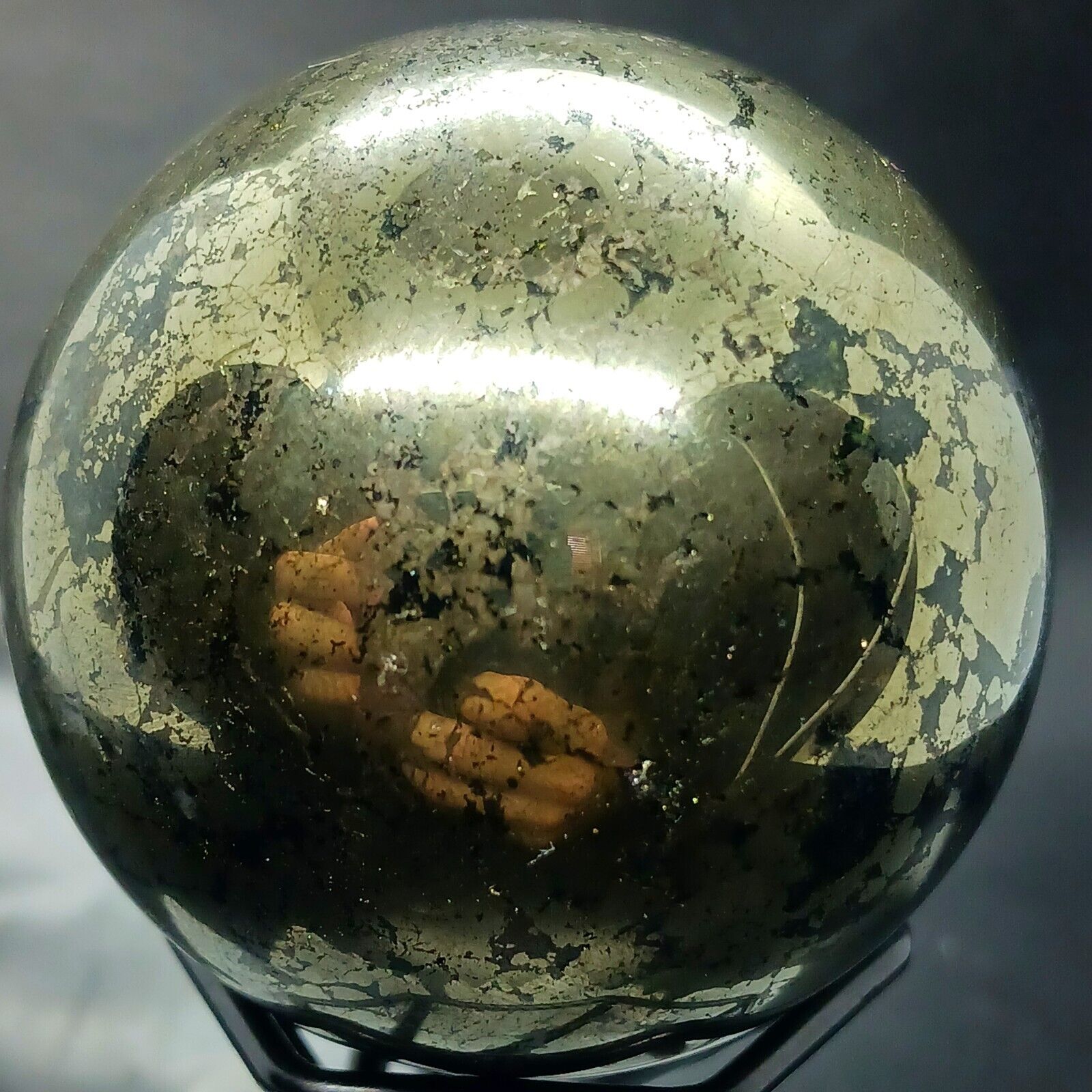 Natural Pyrite sphere large polished pyrite crystal sphere shiny gold pyrite Bal