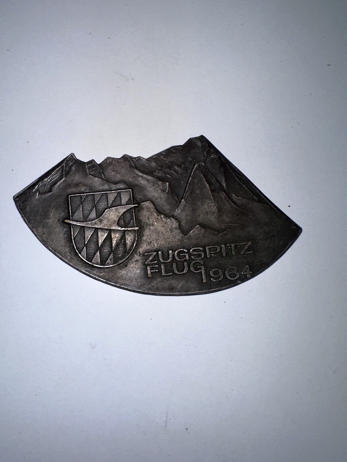 Vintage 1964 Zugspitzflug Aviation Rally Plaque German Augsburg Flugzeug Badge