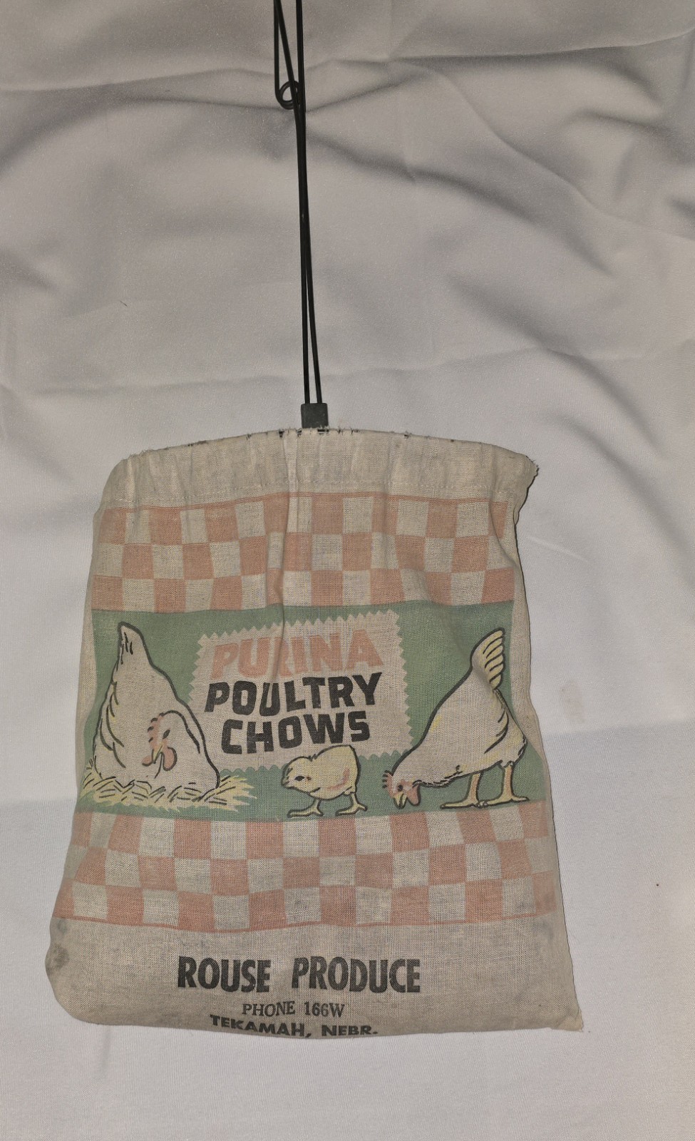 Vintage 1940s-50s Purina Chows Clothes Clothespin Bag Rouse Tekamah Nebr.