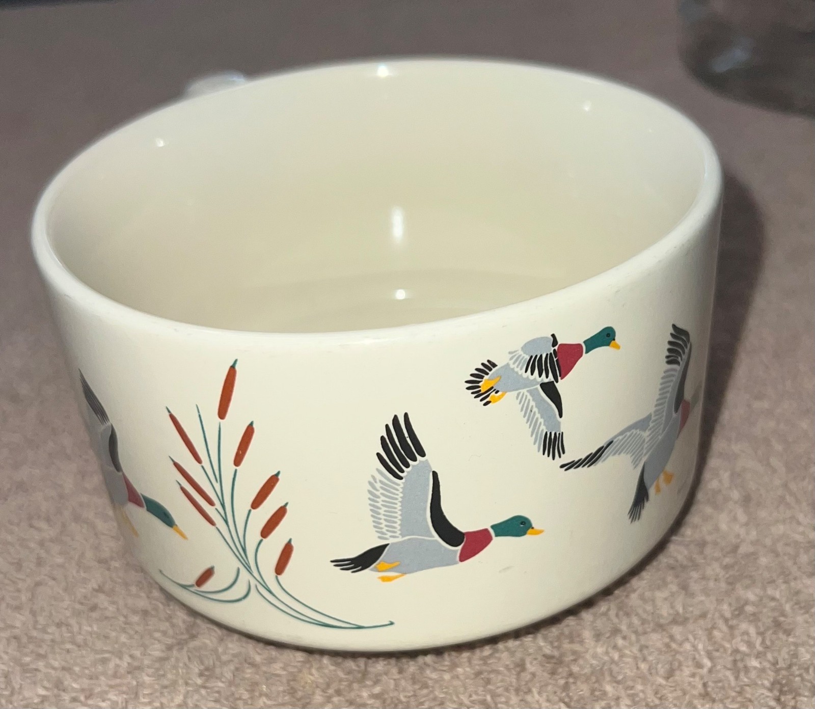 Vintage K.I.C. Mallard Duck Ceramic Mug Bowl Made In Korea Country Farmhouse EUC