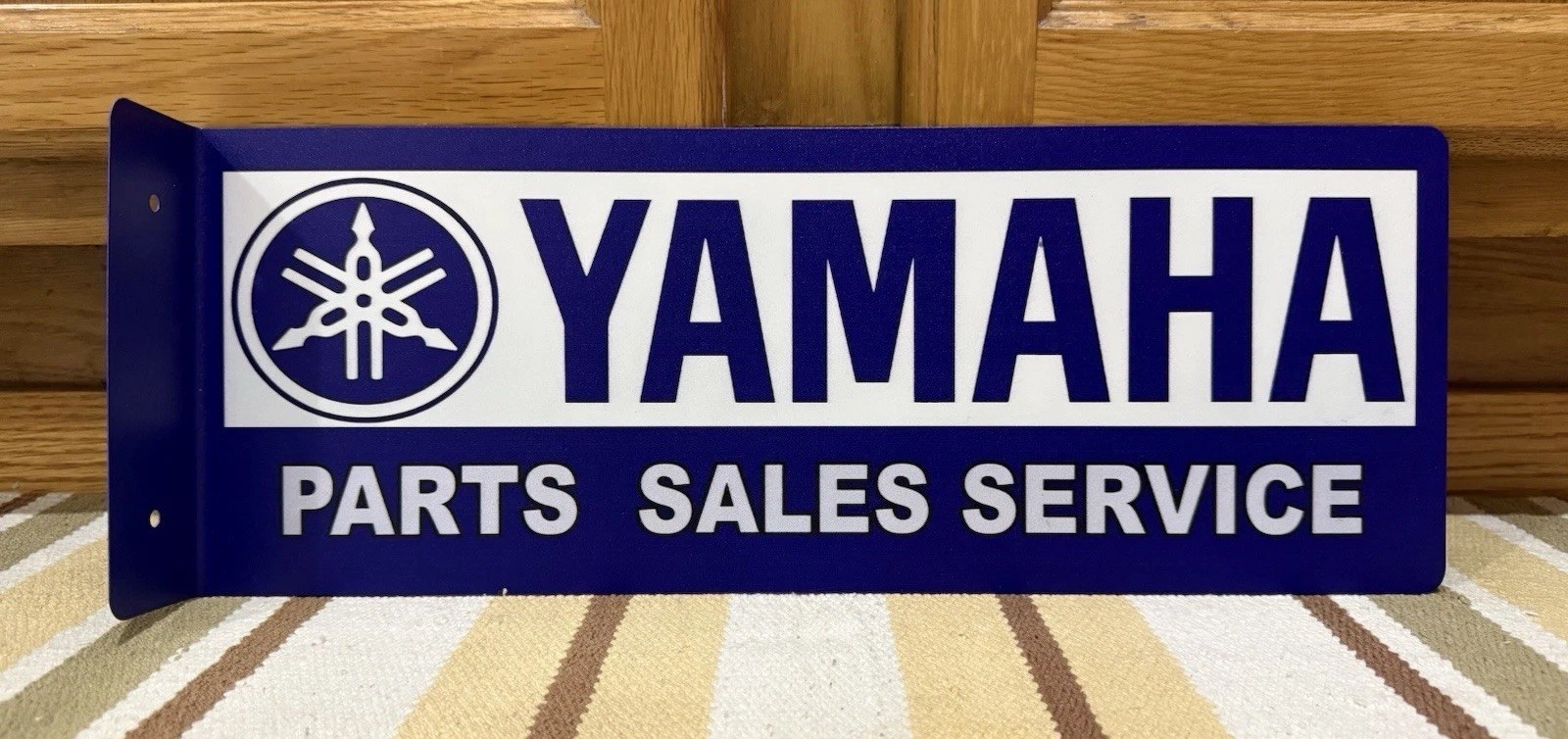 Yamaha Parts Sales Service Flange Sign Motorcycle ATV Vintage Style Wall Decor