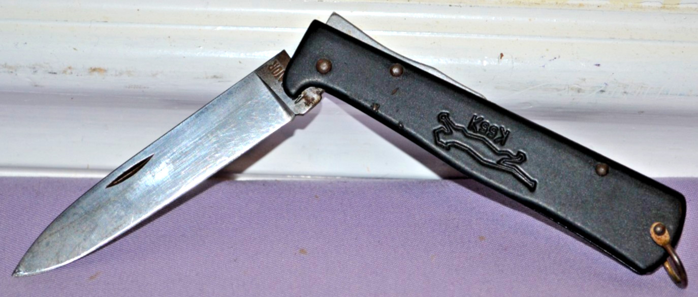 Vintage Mercator K55K Carbon Steel Flat Blade Folding Knife Solingen Germany