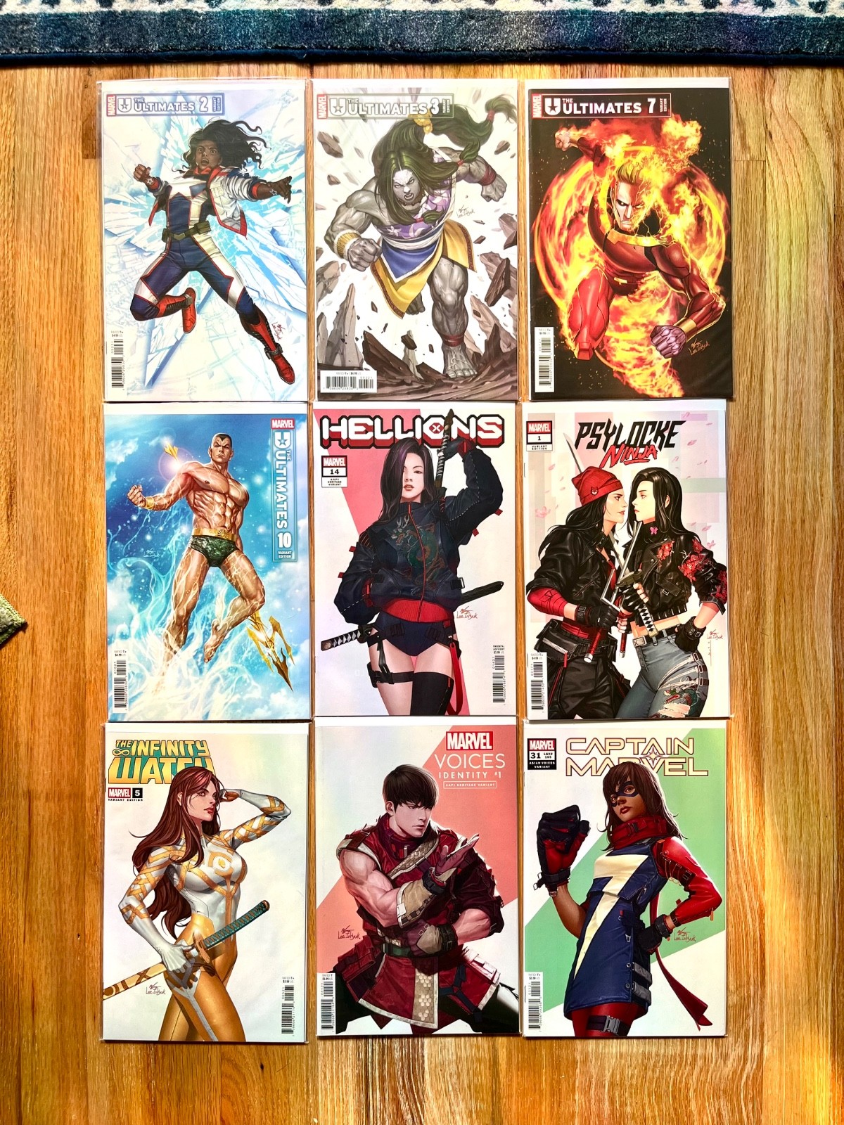 InHyuk Lee Marvel Variant Lot 9 Psylocke Ultimates Ms Marvel Shang-Chi She-Hulk