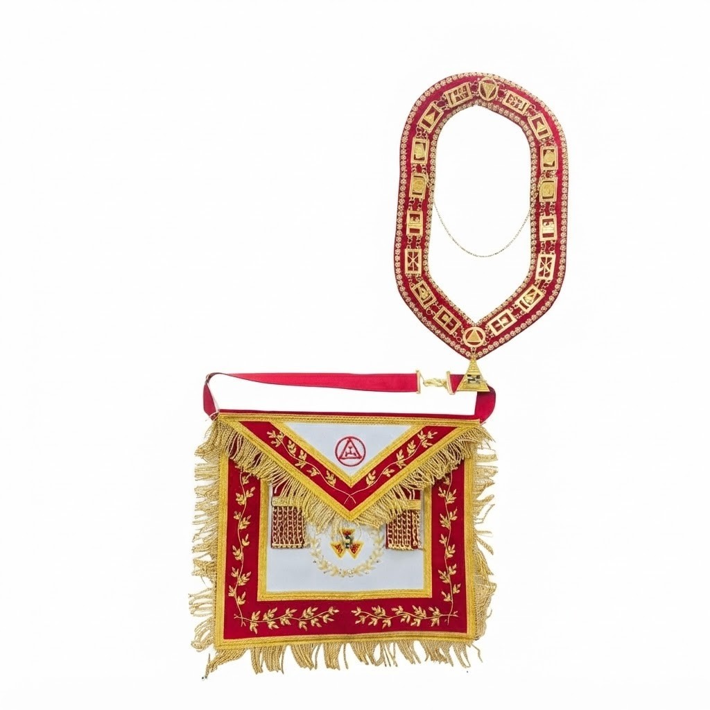 MASONIC ROYAL ARCH PHP PAST HIGH PRIEST APRON WITH COLLAR & JEWEL RED MASONIC ROYAL ARCH PHP PAST HIGH PRIEST APRON WITH COLLAR & JEWEL RED