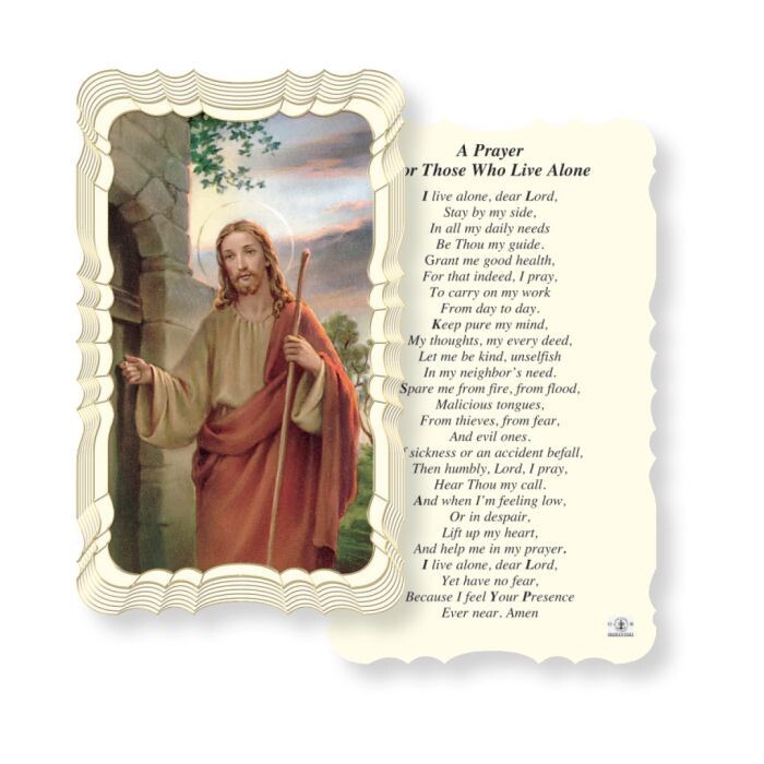 A Prayer for Those who Live Alone - Scalloped trim - Paperstock Holy Card A Prayer for Those who Live Alone - Scalloped trim - Paperstock Holy Card