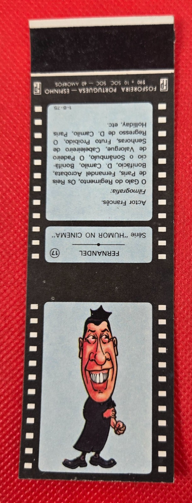Fernandel Portugal Matchbook French Comic Actor