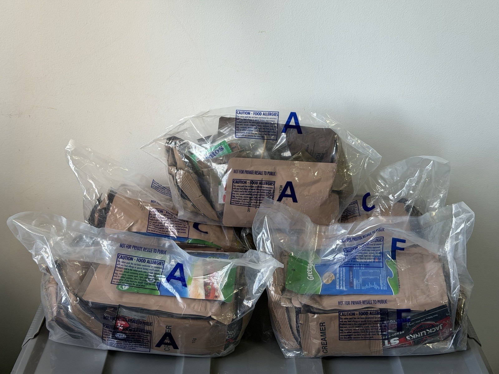 Rare ADF Australian Army MRE 24 Hours Ration Packs CR1M Menu A/B/C/D/E/F/G/H/J