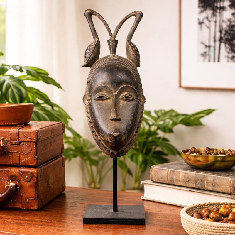 Wonderful Vintage Cultural Art African Tribal Mask Table Stand Home Decor Africa Wonderful Vintage Cultural Art African Tribal Mask Table Stand Home Decor Africa