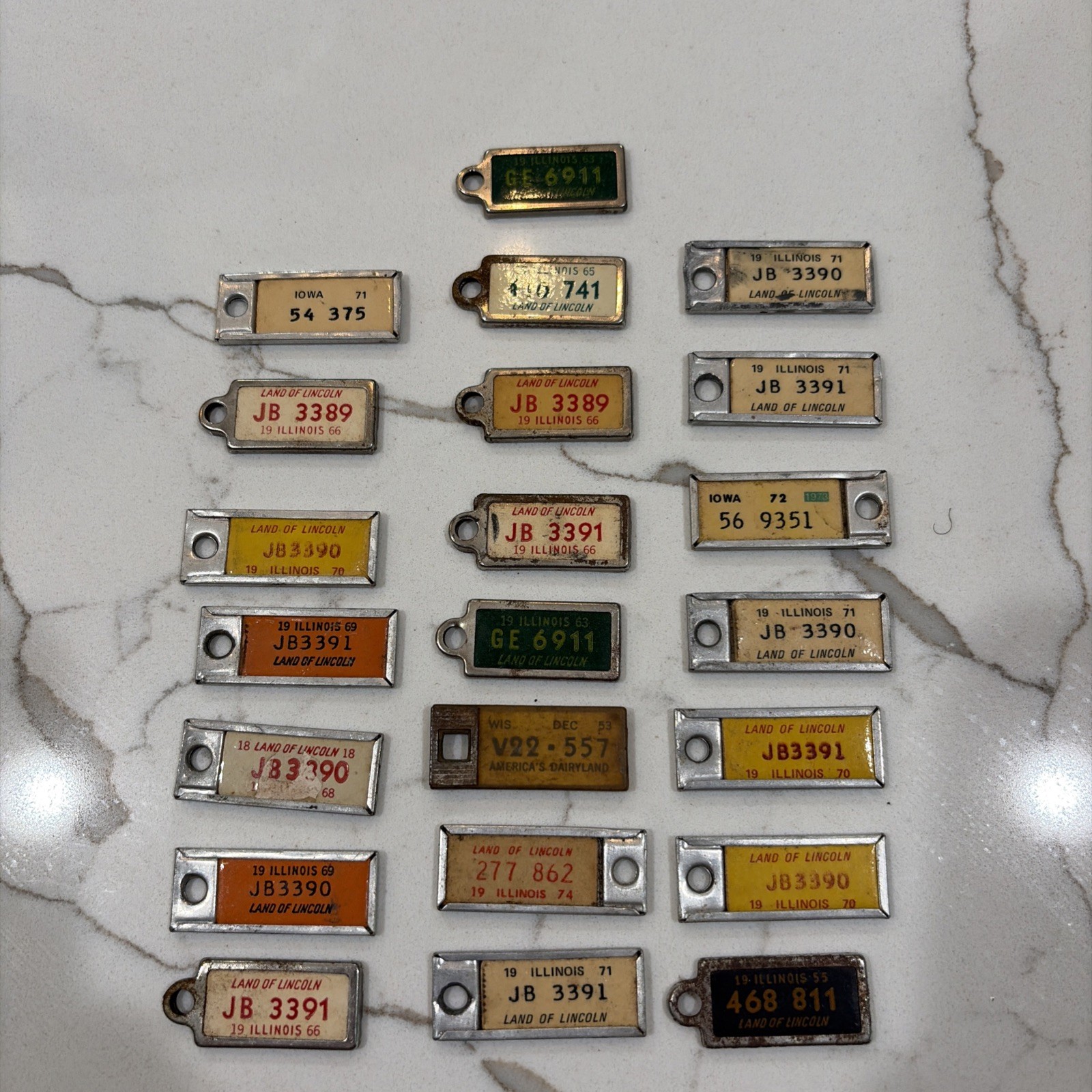 Vintage DAV Keychain License Plate Lot of 22 Vintage DAV Keychain License Plate Lot of 22