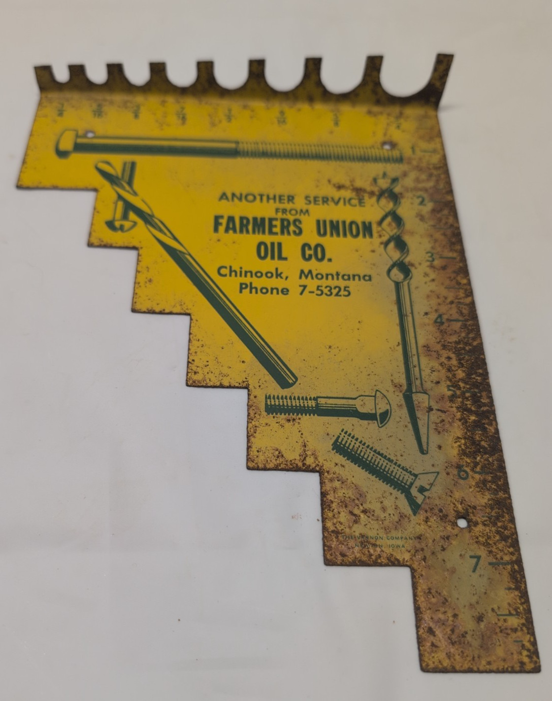 Drill Bolt Gauge Vintage Advertising Farmers Union Oil Co.