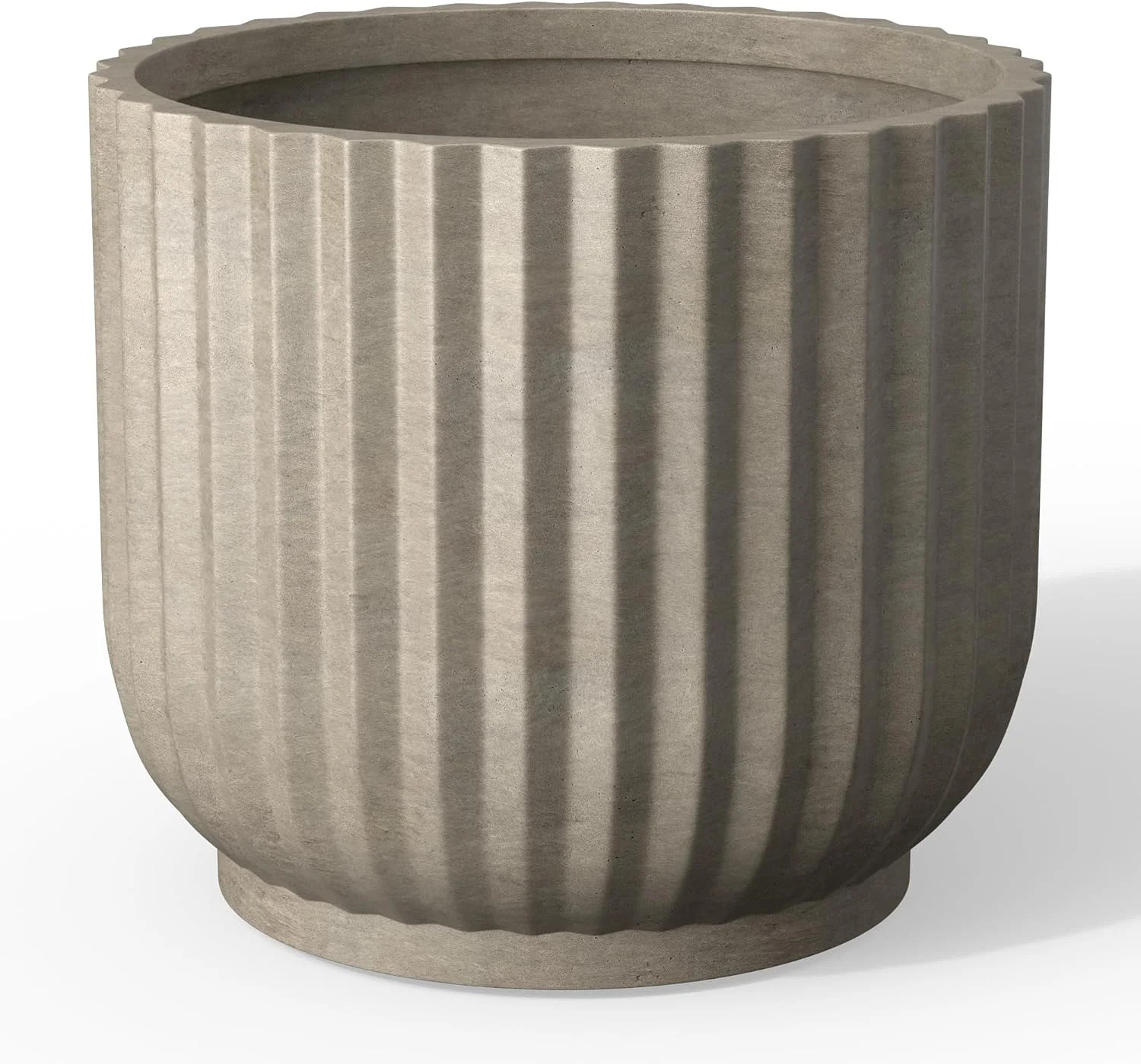 Kante Small Round Pedestal Weathered Concrete Planter 11\