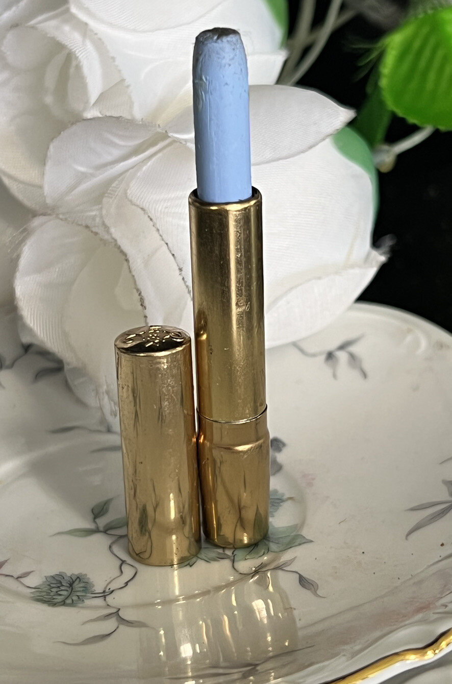 VINTAGE ANN HARPER  GOLD METAL EYE SHADOW STICK TUBE  PASTEL BLUE  NEW