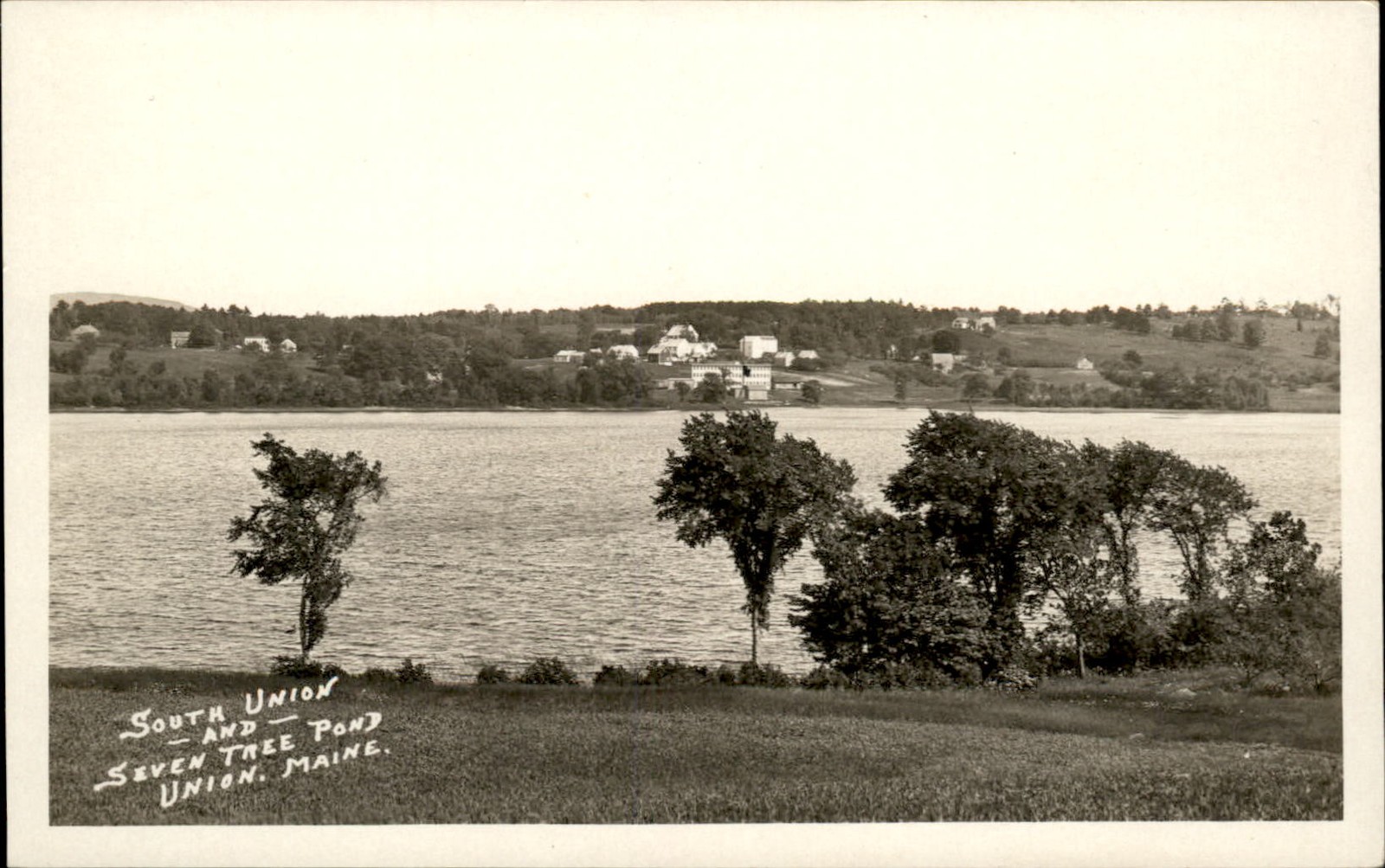 Union ME Seven Tree Pond Defender c1920s-30s Real Photo Vintage Postcard bhn