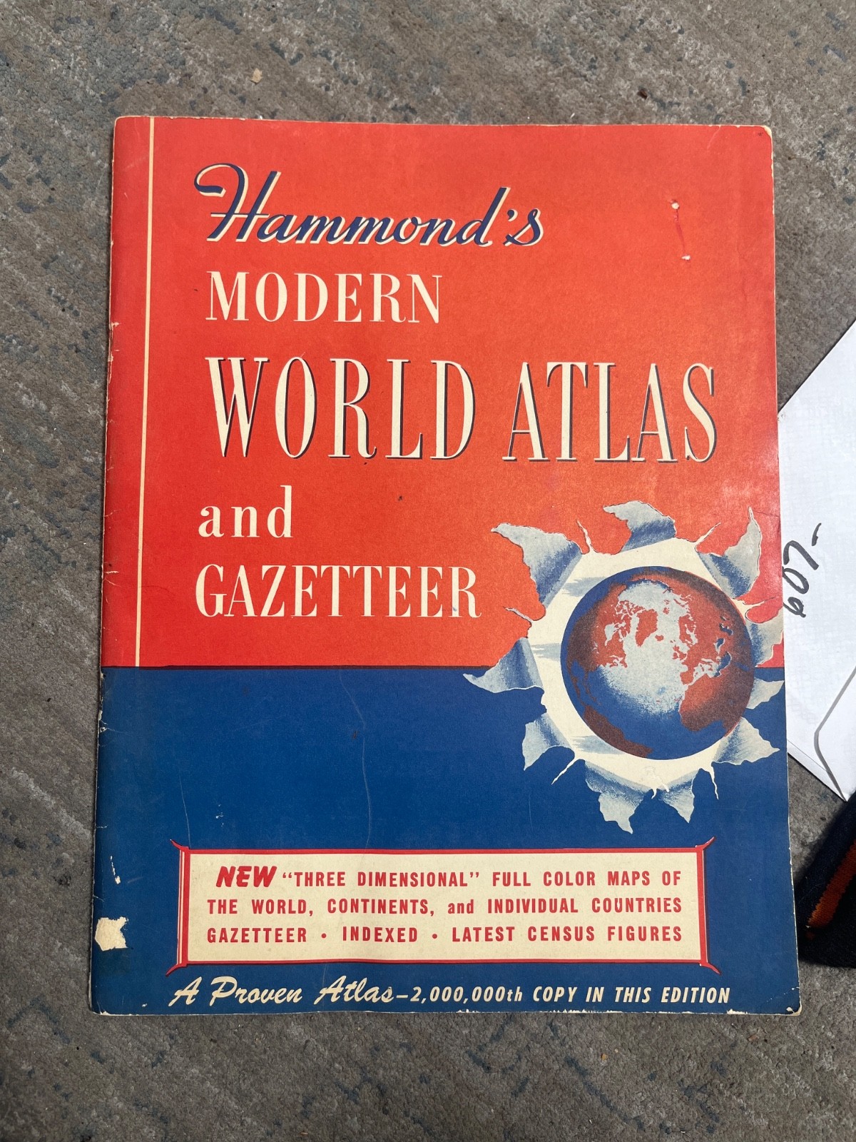 1956 Hammond’s New World Atlas and Gazetteer Book