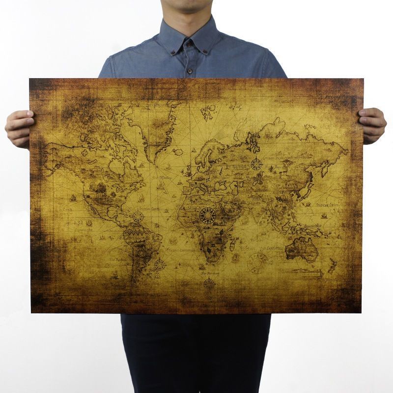 Treasure Map 72x51cm Vintage Style Poster Wall Art for Home Decor