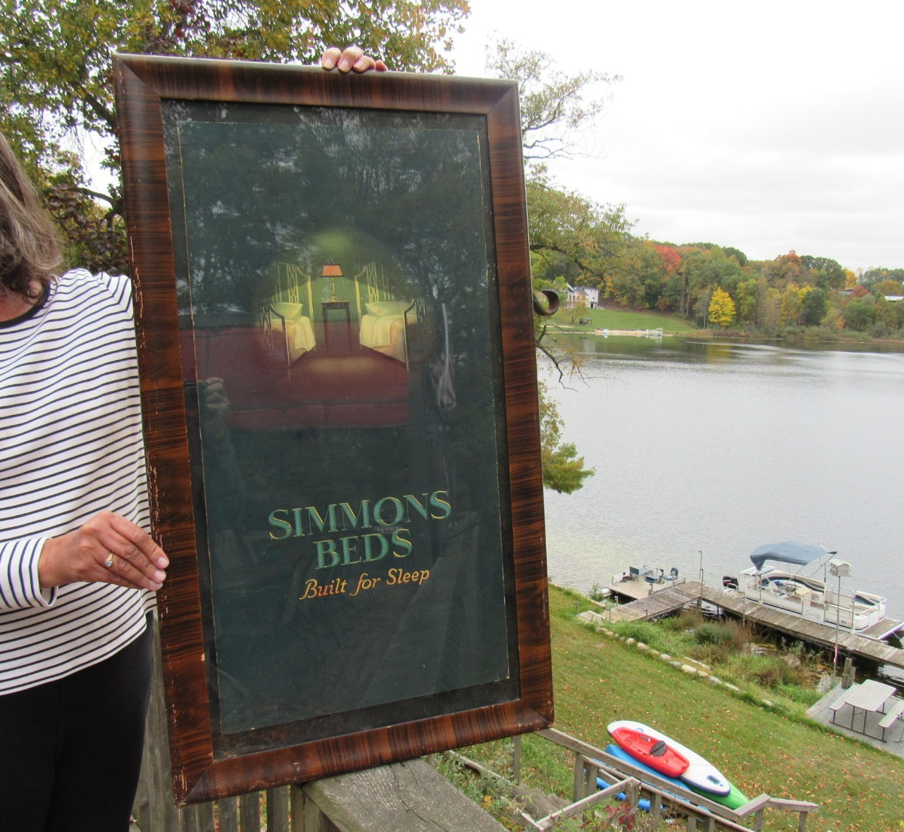 VINTAGE ORIGINAL 1920\'s SIMMONS BEDS DEALER DISPLAY COUNTER SIGN - SHOWROOM SIGN