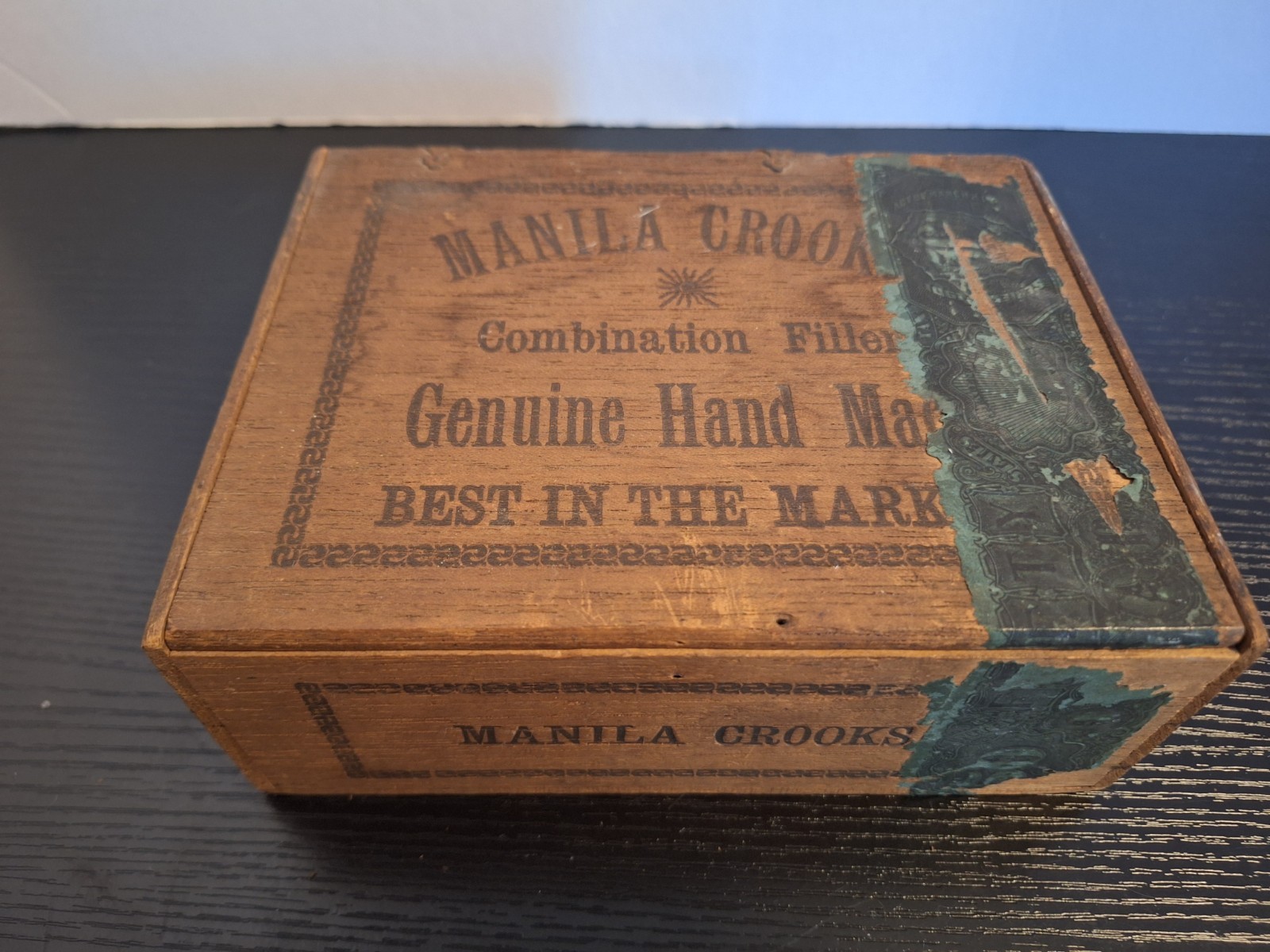 Vintage Manila Crooks Wooden Cigar Box