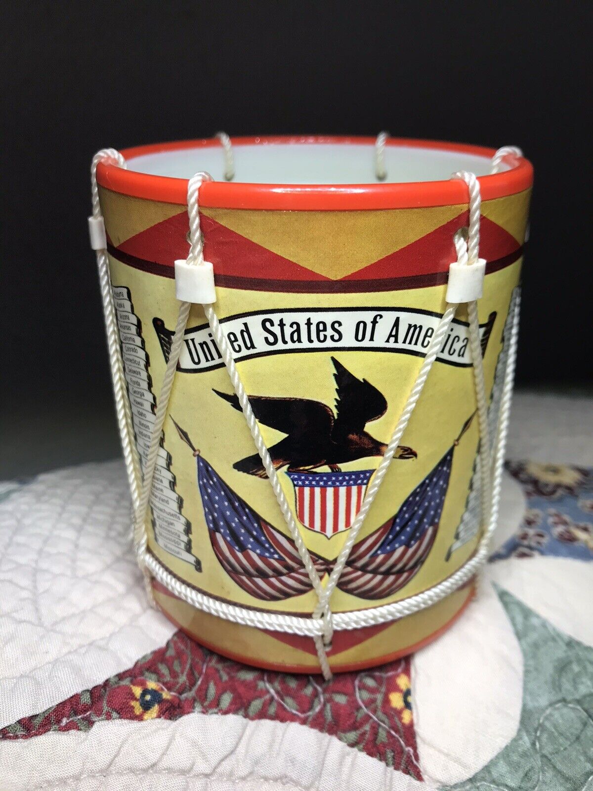 Vintage Schmid USA Bicentennial   1776 - 1976 Drum Music Box ~ Battle Hymn