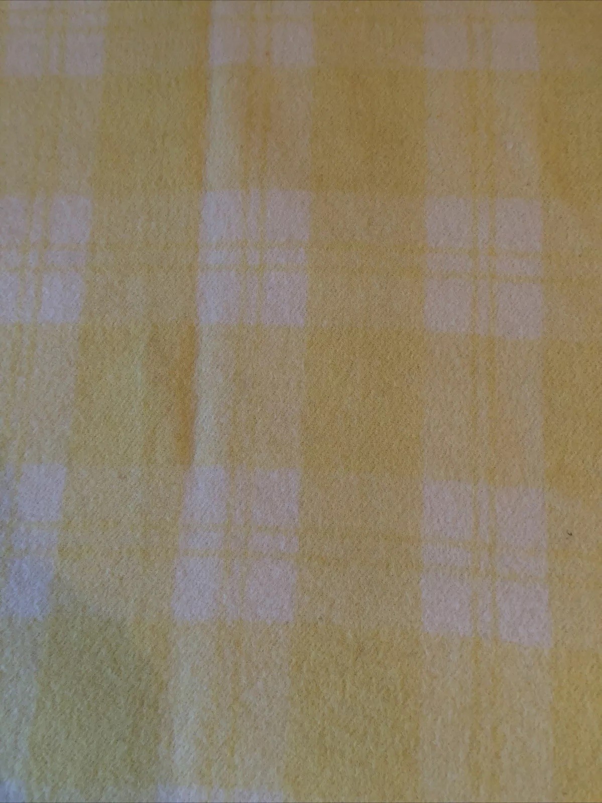 Vintage Yellow Cream Welsh Wool Blanket Throw Derw Wales 76x90” Cosy Warm Bed