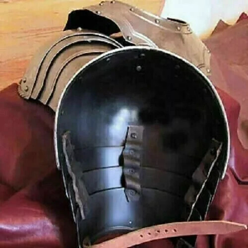 Medieval Set pair of pauldrons with gorget steel larp Armor Cosplay Costume
