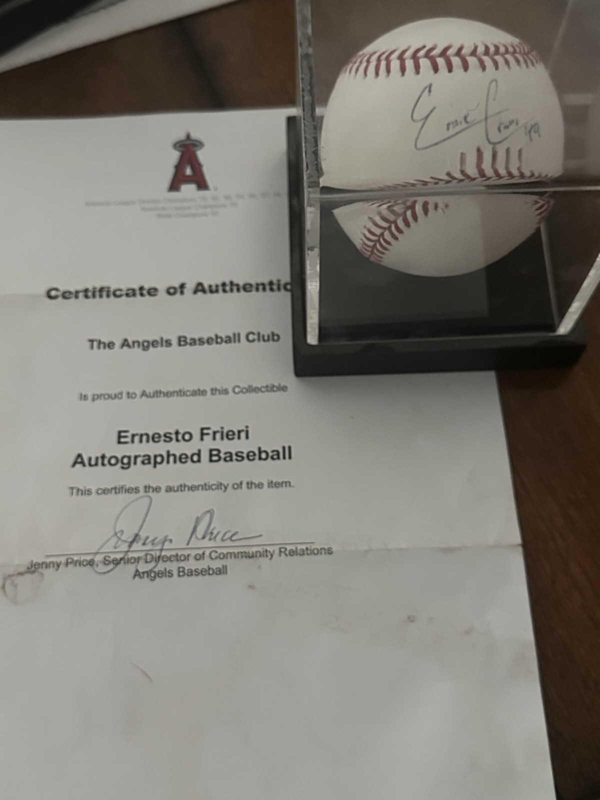 Ernesto Frieri Signed Baseball