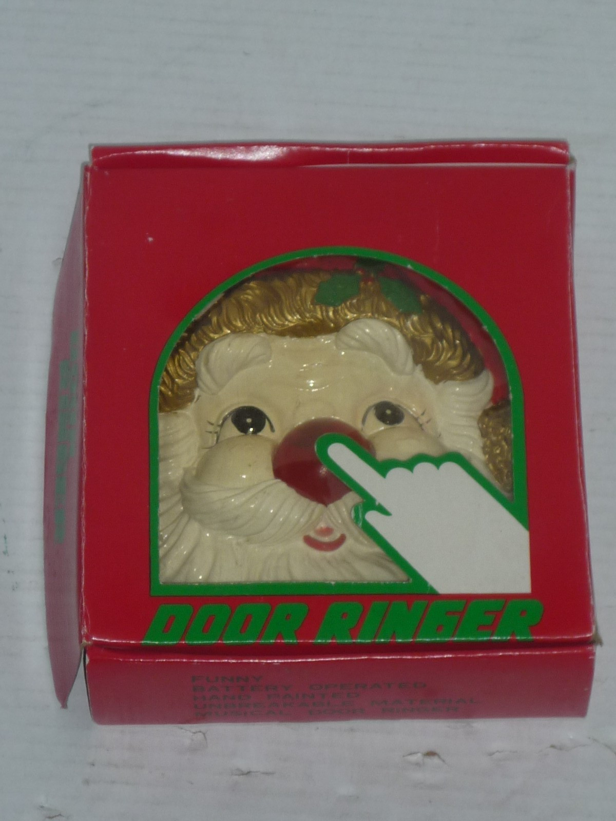 VINTAGE SANTA CLAUS FACE DOOR RINGER SANTA CLAUS IS COMING TO TOWN WORKS READ