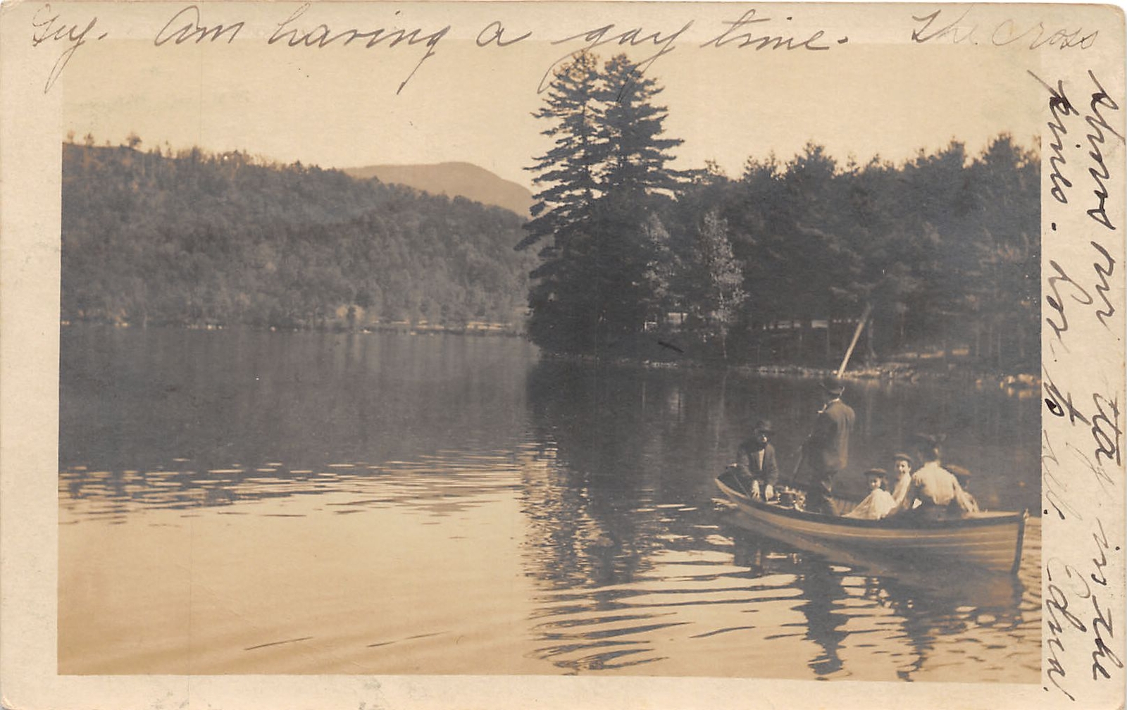 J32/ Granville New York RPPC Postcard c1910 Boating Little Lake? 175